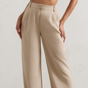 Pantalon taille haute ample multi-poches pour femme, style cargo, coupe droite, idéal pour le bureau ou les occasions formelles - Product Image 5