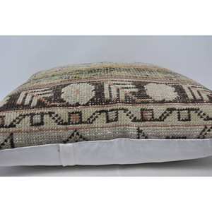 Cojín de estilo Kantha bohemio Beige, almohada de lana de 28x28 pulgadas, ropa de cama decorativa tejida con patrón Vintage para sofá, uso de 18x18 pulgadas - Product Image 5