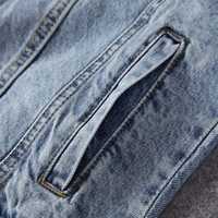Veste en jean pour homme de style premium, décontractée, slim, manches longues, hiver, multi-poches, mode, extérieur, classique, 100% coton