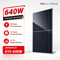 Panneau solaire monocristallin JA Solar 635W 640W de type N à demi-cellules JAM66S45 LR, module photovoltaïque 1500V DC certifié IEC