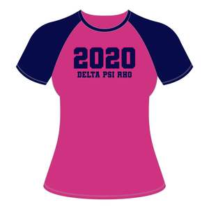 เสื้อยืดผ้าฝ้ายแขนแร็กแลนสำหรับผู้หญิงเสื้อทีเชิ้ตสีชมพูเดลต้า PSI สำหรับการก่อตั้งปี2020เครื่องแต่งกายลำลองสไตล์กรีกเสื้อยืดใส่สบาย - Product Image 2