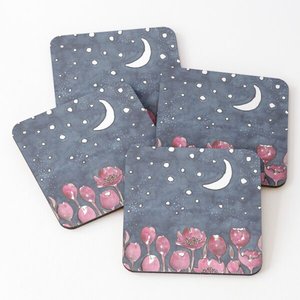 Sous-verres en bois de haute qualité carrés sur des sous-verres de service de thé imprimés 4 pièces ensemble maison et cuisine vente chaude sous-verres d'ustensiles de cuisine - Product Image 2