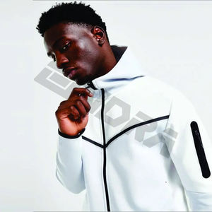 Men's Custom Brand Fitness Fleece Tracksuit Winter Jogger Top and Skinny Trousers with <b>String</b> <b>Hoodie</b> - Product Image 5