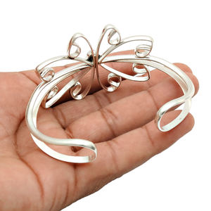 Design bohème argent Sterling 925 naturel bleu turquoise pierre précieuse papillon forme bracelet bijoux faits à la main fournisseur en gros - Product Image 2