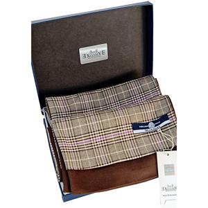 Exve Exclusivo, Bufanda de Lana de Doble Cara con Estampado a Cuadros en Beige Lila y Marrón, Regalo de Navidad, Chal en Caja, Camisola Tradicional de PU - Product Image 5