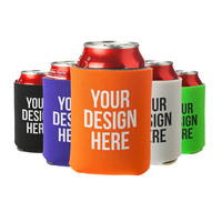 Porte-canettes isotherme pliable en néoprène pour publicité, avec impression de logo personnalisé, idéal pour cadeaux promotionnels