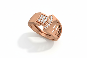 แหวนเพชรทรงกลมเจียระไนแบบบริลเลียนท์ทองคำ 14K แท้ ดีไซน์ทันสมัยสำหรับผู้ชาย - Product Image 4