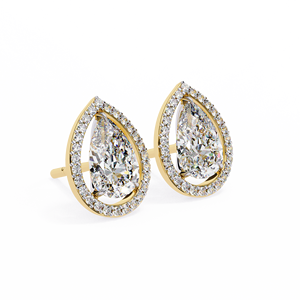 ต่างหูเพชร CVD สำหรับผู้หญิงต่างหูเม็ดเดี่ยวสีทอง14K สำหรับปลูกในห้องปฏิบัติการ - Product Image 2