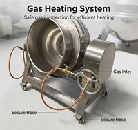 Chaudière à soupe commerciale à gaz en acier inoxydable de qualité alimentaire