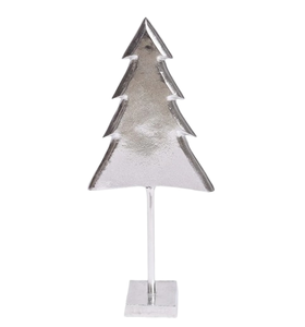 Ensemble de deux arbres de Noël en fer de taille moyenne, finition argentée, décoration de la maison, espace de vie festif, métal moderne, artisanat durable, décoration - Product Image 5
