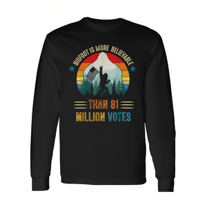 Bigfoot è più credibile del falso conteggio di 81 milioni di voti T-shirt vintage a maniche lunghe USA - Product Image 2