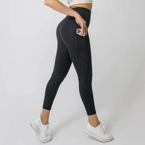 High Quality Custom Logo Wholesale Girls Breathable Yoga <b>Leggings</b> Women <b>Pockets</b> High Waist Sports Pants Solid Soft Workout Wear - Product Image 6