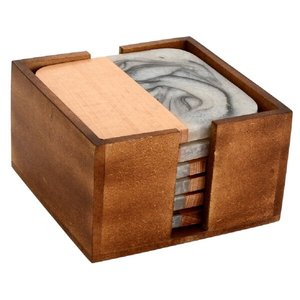 Vente en gros de luxe fait à la main en marbre incrustation de tasses à thé sous-verres fantaisie style noyer café bière vin tapis et tampons pour la maison cuisine - Product Image 2