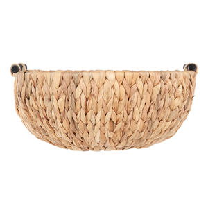 Panier de rangement rond pliable en rotin fait main tissé à partir de fibre végétale de jacinthe d'eau - Product Image 6