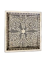 Exquisita bandeja de incrustaciones de madreperla y hueso hecha a mano, bandeja decorativa Premium para servir para aperitivos de té y café y estilo casero - Product Image 4