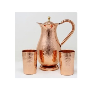 Smooth Lining Design Pure <b>Copper</b> Jug With Lid for Serving Water Home Kitchen Use - Product Image 2