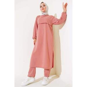 ชุด2ชิ้นลายดอกกุหลาบมีฝุ่นดีไซน์ผ่ายาวสำหรับผู้หญิง - Product Image 2