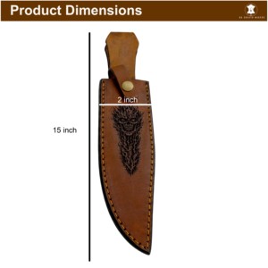 Couteau à lame fixe durable multi-usages avec logo gravé, étui en cuir pour le camping en plein air - Product Image 6