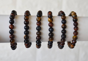Pulsera de cuentas redondas de ojo de tigre de 8 mm, muy vendida, para uso diario, a la moda, con cristales curativos de primera calidad para meditación. - Product Image 5