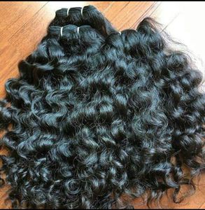 Extensiones de cabello humano indio rizado natural con patrón de rizo pelo de templo crudo doble dibujado paquetes de cabello sin procesar de La India - Product Image 4