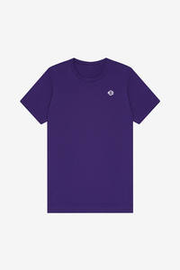 T-shirt pour homme à manches courtes en coton 100% violet, col rond, uni, coupe classique, respirant, fabrication de vêtements OEM - Product Image 4