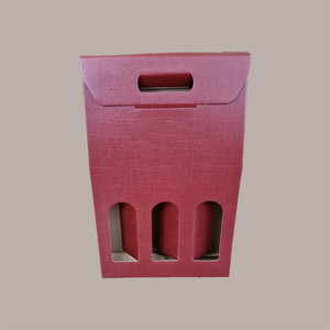 10 pièces Bordeaux soie graphique boîte en carton étui pour 3 bouteilles 750ml Riesling vin 270x90H420mm boissons ensembles de service - Product Image 2