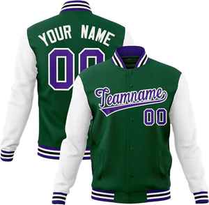Nom Numéro Veste Respirante Personnalisé Mode Varsity Jacket Coton Mélangé Letterman Baseball Veste Unisexe Personnalisé Cousu - Product Image 2