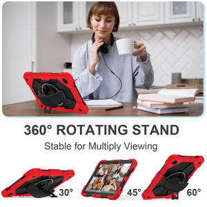 Funda de Silicona a Prueba de Golpes para PC con Correa de Mano Giratoria de 360 Grados y Correa para el Hombro para <span class=keywords><strong>Samsung</strong></span> <span class=keywords><strong>Galaxy</strong></span> <span class=keywords><strong>Tab</strong></span> A9 A11 A9+ A11+ <span class=keywords><strong>A8</strong></span> A7 S9 S11 - Product Image 5