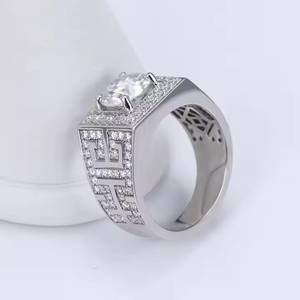 Custom Design Luxury Full Diamond <b>Men</b> Engagement <b>Ring</b> <b>18K</b> White <b>Gold</b> Moissanite <b>Ring</b> - Product Image 2