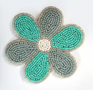 ถาดรองแก้วลูกปัดทรงกลมขนาด5นิ้วของตกแต่งโต๊ะอาหารชุดที่รองแก้วลูกปัดสีเขียวอ่อนสไตล์วินเทจ - Product Image 6