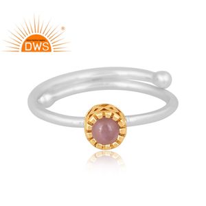 Handmade Design Fine Sterling Silver Natural Chocolate Moonstone Gemstone <b>Adjustable</b> <b>Ring</b> Jewelry Manufacturer - Product Image 2