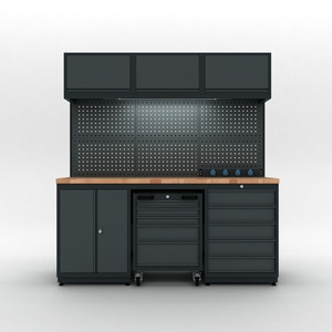 SteelX Banc de rangement pour garage Chariot à outils en métal Comptoir en bois Série pro modulaire Tiroirs en acier Chariot à outils - Product Image 2