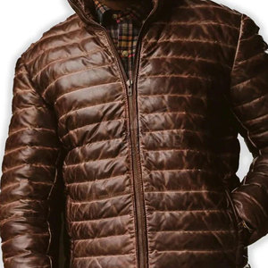 Chaqueta Clásica de Cuero Acolchada con Cierre de Cremallera, Interior Cálido y Elegante Diseño Acolchado para Clima Frío - Product Image 6