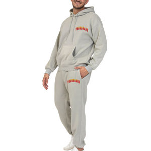 Chándal personalizado para hombre 100% algodón polar de gran tamaño Sudadera con capucha chándal para hombre Jogging chándal de dos piezas sudaderas con capucha y pantalón conjunto - Product Image 5