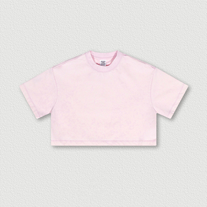 Ville Sports Premium Quality Women's Crop Top T-Shirts Customized Solid Color Knitted Washed T-Shirts - Product Image 3