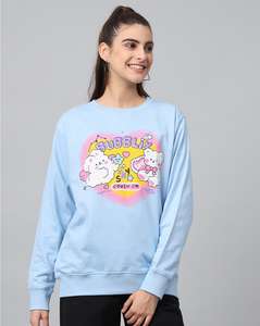 เสื้อสเวตเตอร์ผู้หญิงทรงหลวมพิมพ์ลายกราฟิกผ้าฝ้ายอินเดียผ้าถักโลโก้ด้านหลังจากผู้ผลิตแฟชั่นจำนวนมาก - Product Image 1