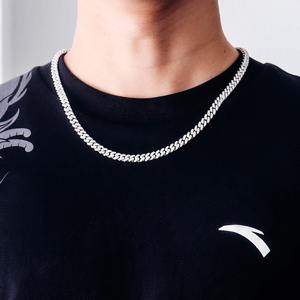 Chic cuban chain link set <b>925</b> <b>sterling</b> <b>silver</b> necklace and <b>bracelet</b> with moissanite elegant fashion jewelry - Product Image 2