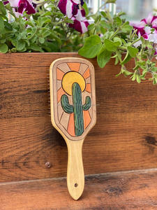 วินเทจมือทาสีไม้แปรงผมPaddleร้อนขายไม้ไผ่Paddleผมหวีสไตล์ตะวันตกทุกวันผมอุปกรณ์เสริม - Product Image 3