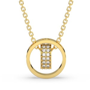 สร้อยคอจี้ทองแท้10K ทันสมัยของดีไซน์เนอร์ประดับด้วยเพชรสวิสชุบโรเดียมอัญมณีชั้นดีสำหรับงานปาร์ตี้ในโอกาสพิเศษ - Product Image 2