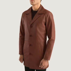 Cómodo de llevar El mejor diseño de moda Abrigo de cuero para hombres Hecho en fábrica pura en Pakistán Abrigo de cuero para hombres - Product Image 2