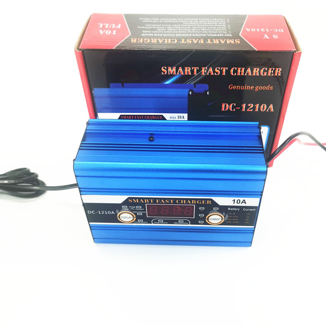 DC12V 10A Car Battery Charger With LCD Display 10A Smart Fast Charger for Car 12V GEL/AGM Battery Charger