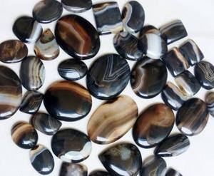 Cabujón de Ágata Rayada Natural de Diseño, Joyería de Ágata Rayada, Gema de Ágata Rayada, Ágata Rayada Negra - Product Image 2