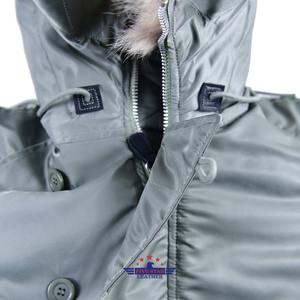 Chaqueta de vuelo estilo N3B de cuero FiveStar para hombre, Parka con capucha para clima frío inspirada en Vintage, impermeable, cálida, prendas de vestir exteriores de invierno - Product Image 4