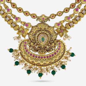 Collar de Aleación de Zinc con Diseño de Flores en Oro Antiguo para Mujer, Listo para Bodas, 188668 - Product Image 5