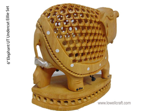 Estatuilla de elefante Vintage hecha a mano de madera tallada, estatua de madera de elefante de tronco para buena suerte, decoración y regalos para el hogar - Product Image 4