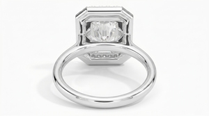 Diamant central taille radiant saisissant avec halo de diamants classiques pour femme, diamants de laboratoire - Product Image 5