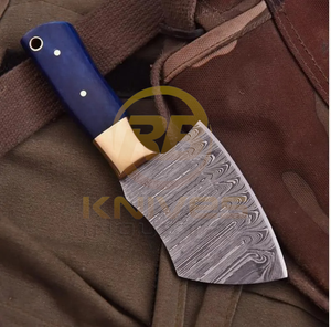 Cuchillo de Caza de Acero de Damasco Forjado a Mano, Hoja Fija de Espiga Completa, Cuchillo para Caza y Camping al Aire Libre con Mango de Hueso, Personalizable OEM - Product Image 3