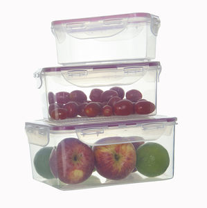 Ensemble de rangement pour réfrigérateur 3 pièces en plastique hermétique sans BPA, récipients de stockage carrés pour garde-manger de cuisine, en plastique pour aliments frais, déjeuner - Product Image 1