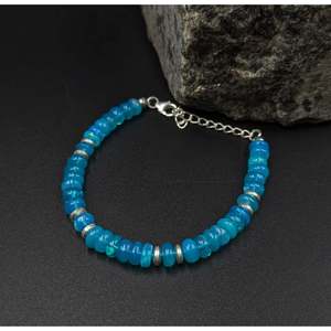 Paraiba Blue Ethiopian Opal 925 Sterling <b>Silver</b> <b>Bracelet</b> for Gift Occasions - Product Image 4