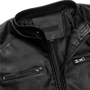 Chaqueta de cuero para hombre al mejor precio, transpirable y personalizable con logotipo único, estilo urbano, cuello alto. - Product Image 3